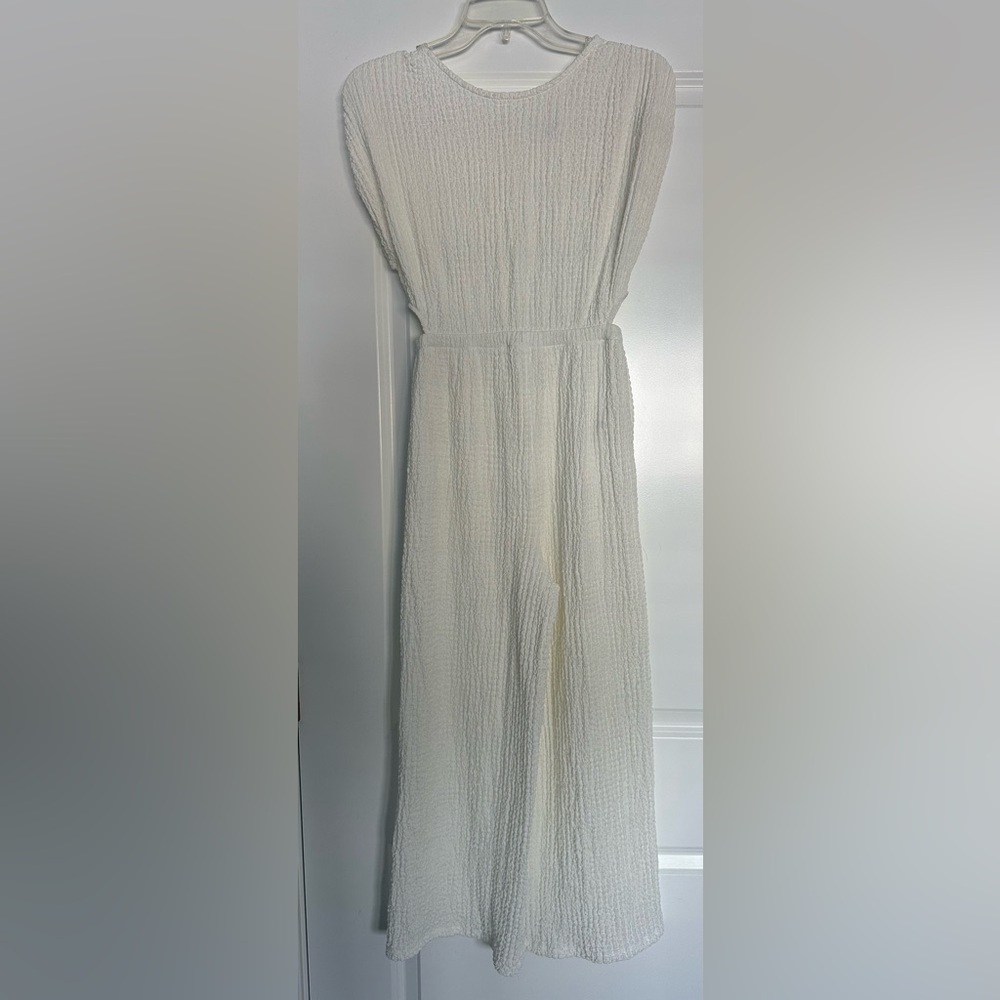 Zara Girls White Textured Jumpsuit Size 13-14